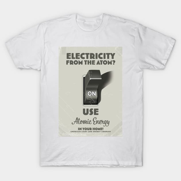 Atomic Age electricity poster. T-Shirt by nickemporium1